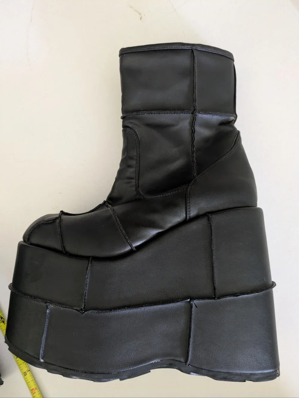 Demonia Black Chunky Heel Platform Boots Men's Size 10